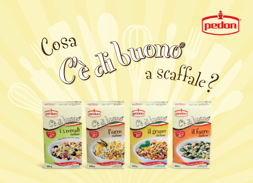 I CEREALI C’È DI BUONO PEDON, PRONTI PER L’ESTATE CON IL NUOVO RICETTARIO A FIRMA DEGLI CHEF DI ARCLINEA DESIGN COOKING SCHOOL Ricette d’autore per portare in tavola piatti freschi, genuini e veloci, a base di cereali 100% italiani, pronti in soli dieci minuti.